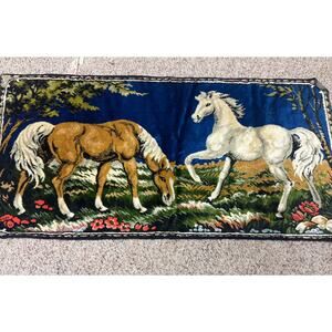 Vtg Italian Velvet Horse Tapestry